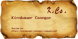 Kirnbauer Csongor névjegykártya